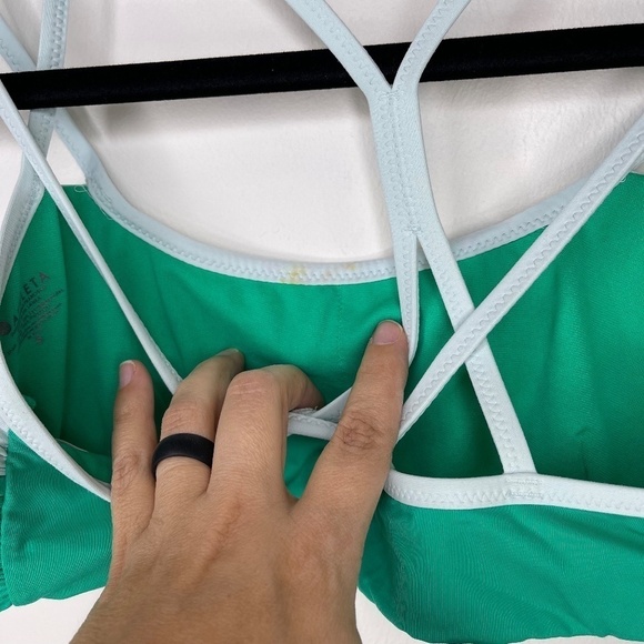 ATHLETA Green Cross Strap Chroma Bikini Top Size Small - Picture 13 of 14